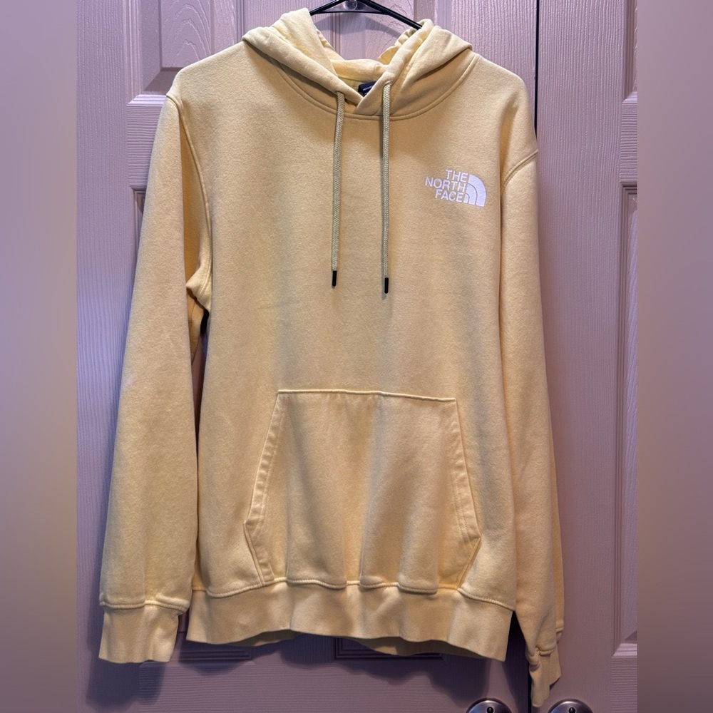 North Face Hoodie Men's Large Box NSE Pullover Yellow Black Box Outdoors Hiking - Picture 4 of 14